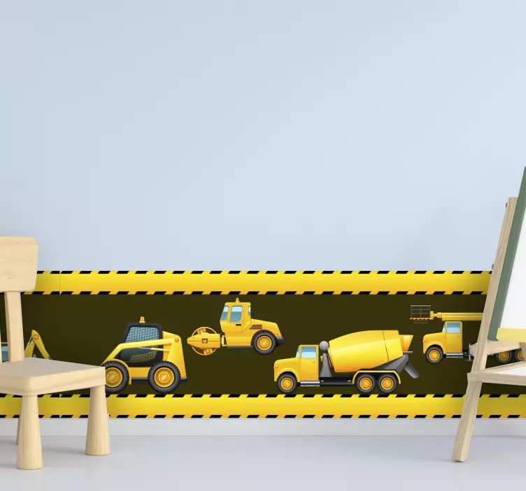 Digger sınır duvar sınır çıkartması - TenStickers