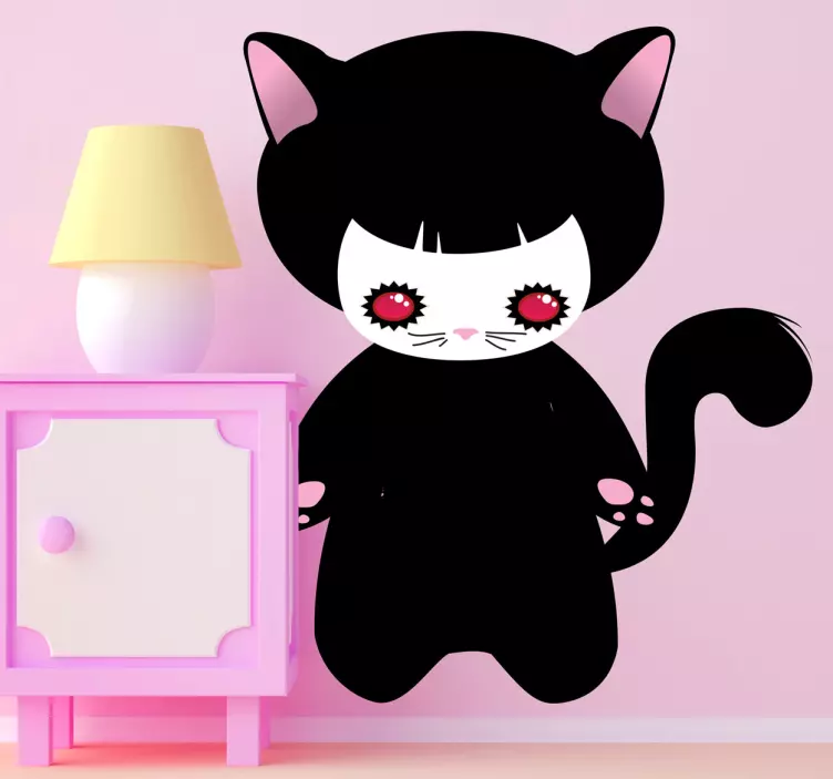 Kedi çocuklar gibi giyinmiş çıkartması - TenStickers