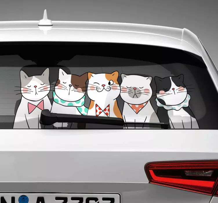 Kedi asılı araba vinil sticker - TenStickers