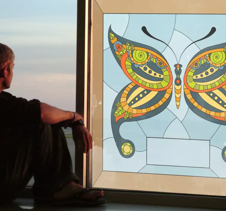 Kelebek cam pencere etiket - TenStickers