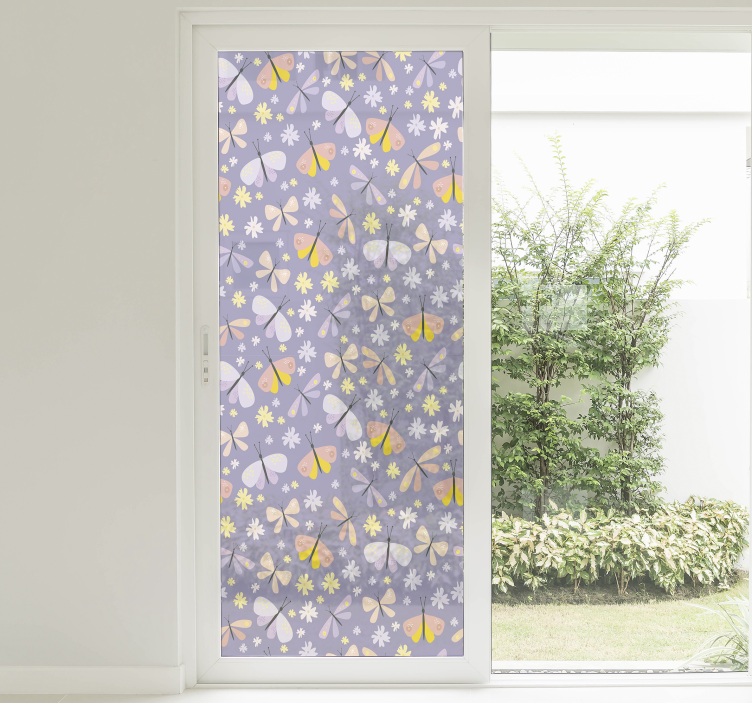 Kelebek üç pencere sticker - TenStickers