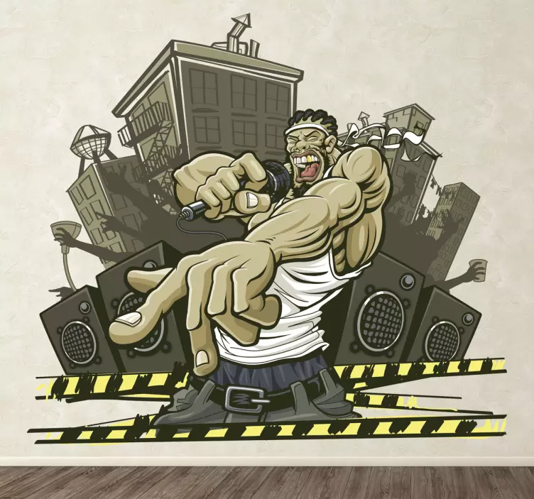 Kentsel rapçi graffiti duvar sticker - TenStickers