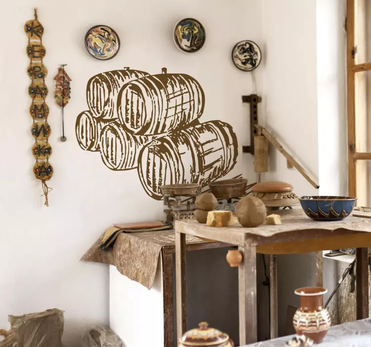 Kiler varil illüstrasyon duvar sticker - TenStickers