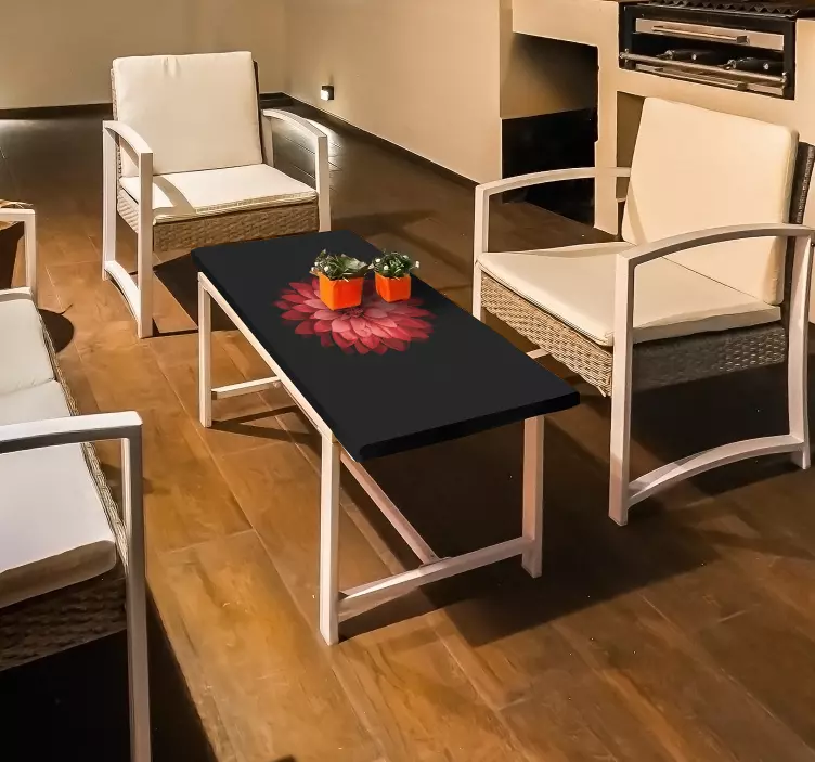 Kırmızı çiçek mobilya sticker - TenStickers