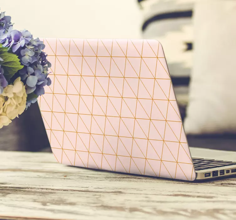 Kırmızı desen laptop sticker - TenStickers