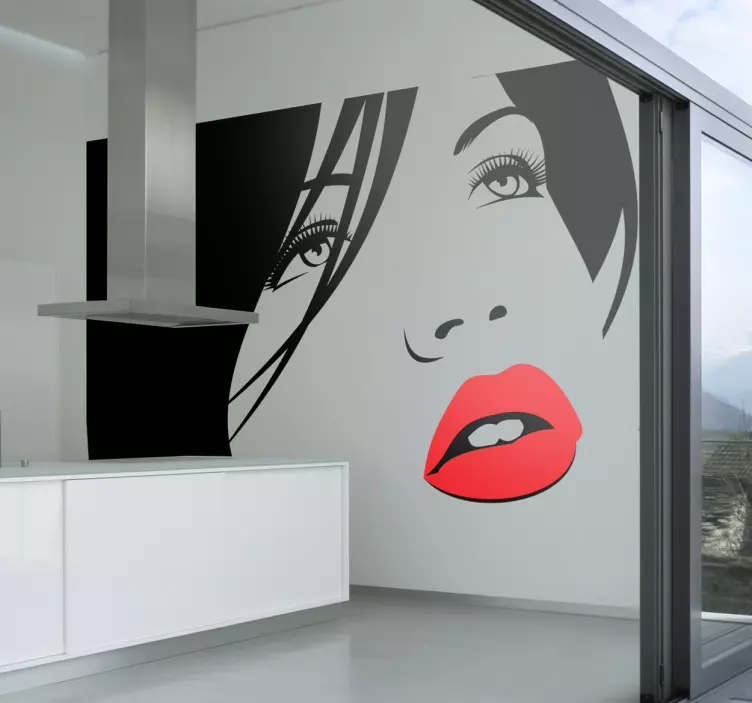 Kırmızı dudaklar sticker - TenStickers