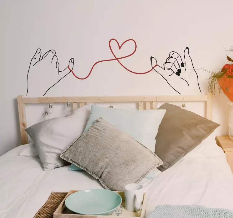 Kırmızı iplik sevgililer günü çıkartması - TenStickers