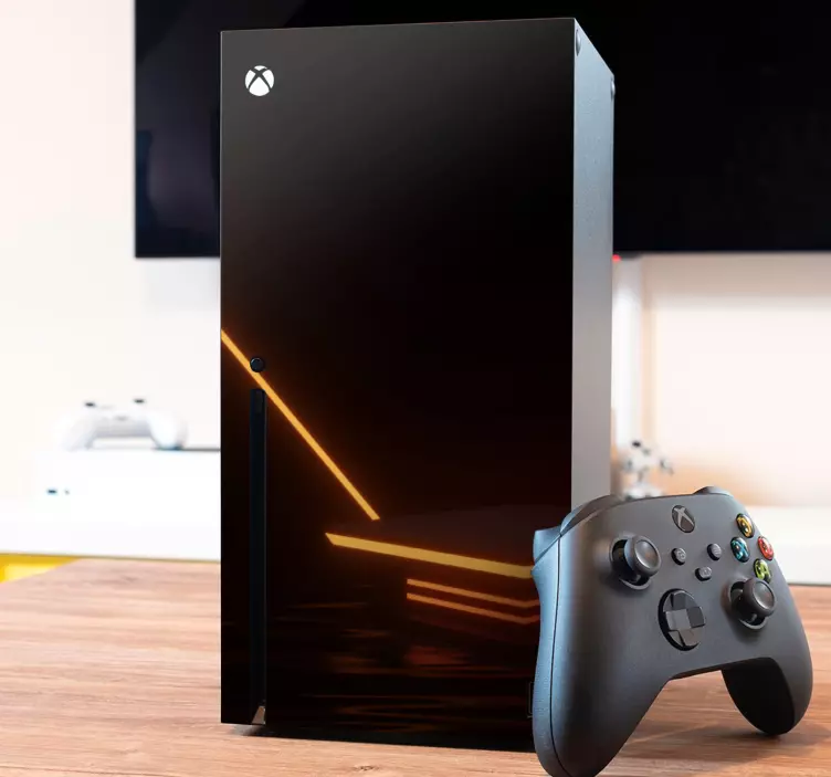 Kırmızı ışıklı siyah fütüristik xbox cilt - TenStickers