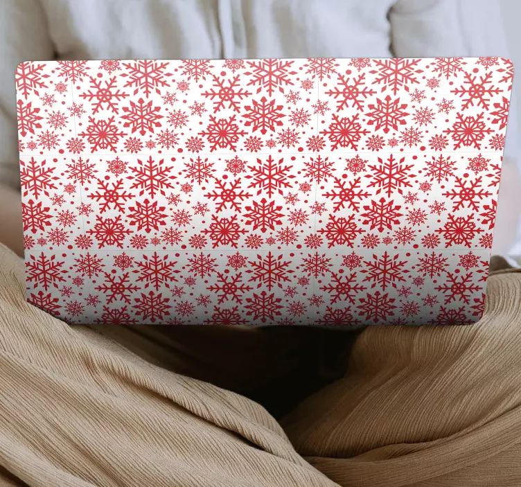 Kırmızı kar taneleri laptop etiketi - TenStickers