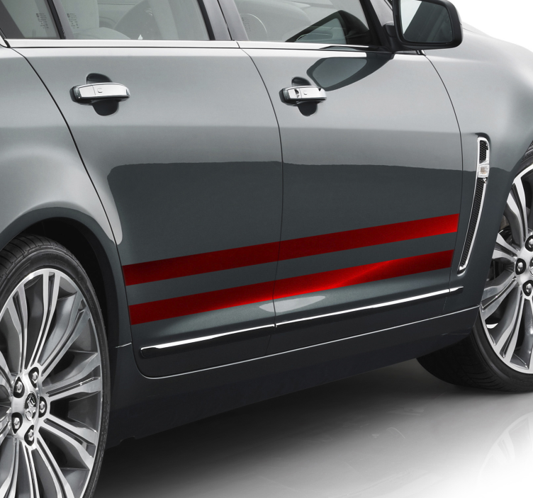 Kırmızı şerit araba vinil sticker - TenStickers