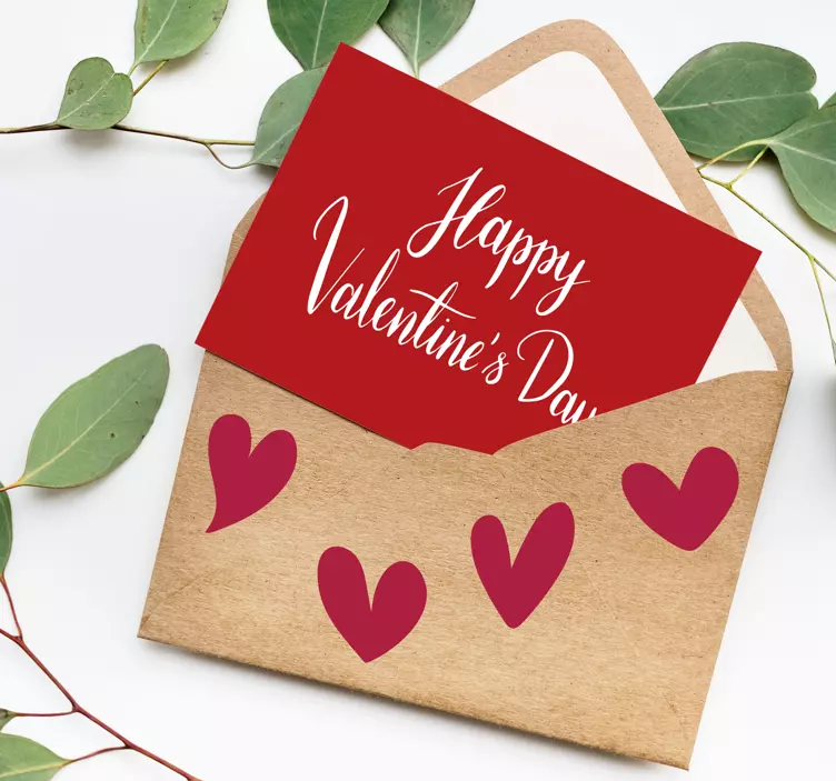 Kırmızı sevgililer günü kalpleri sevgililer günü çıkartması - TenStickers