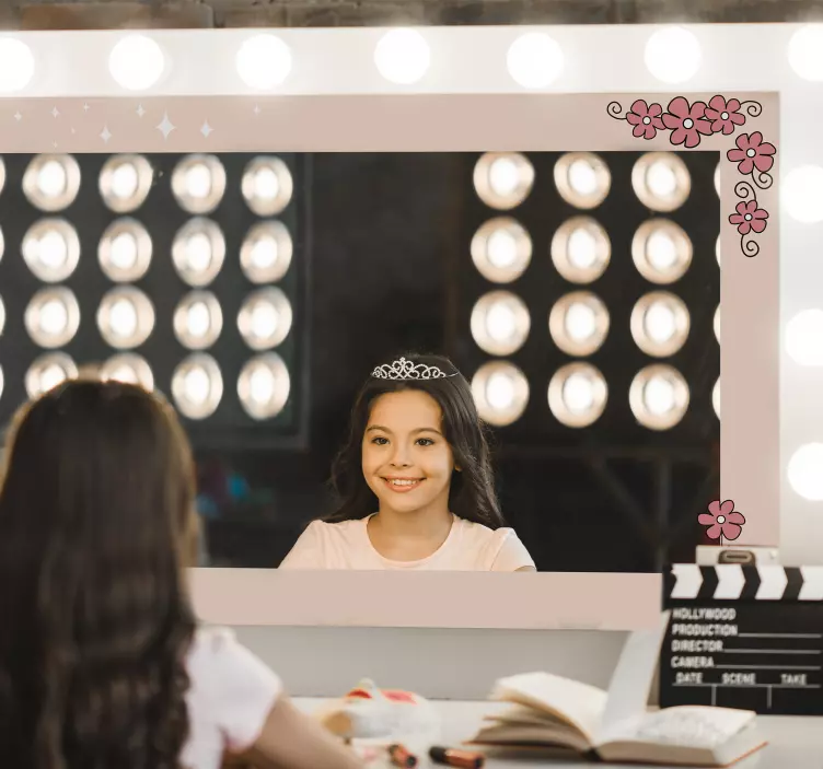 Kirpi ve papatya ayna çıkartması - TenStickers