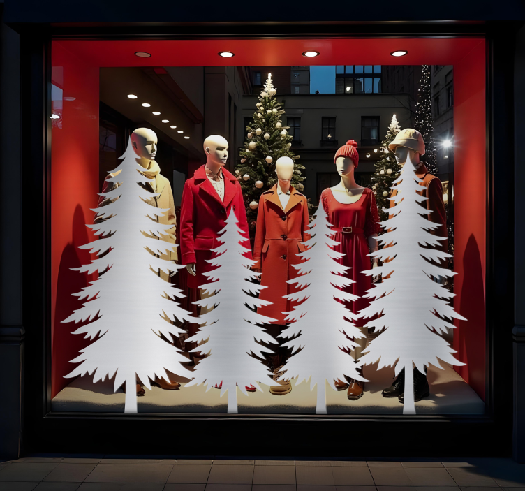 Kış ağaçları hayvan çıkartması - TenStickers