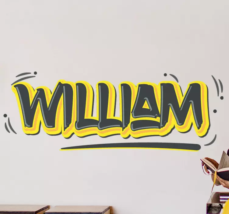 Kişiselleştirilmiş ad grafiti sarı kentsel çıkartma - TenStickers
