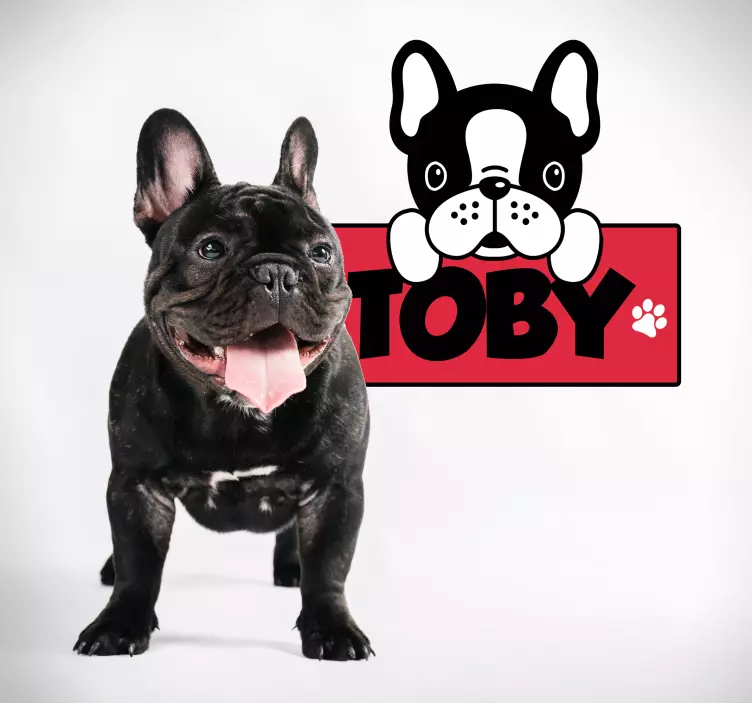 Kişiselleştirilmiş bulldog hayvan duvar sticker - TenStickers