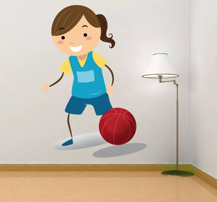 Kız basketbol çocuklar sticker - TenStickers