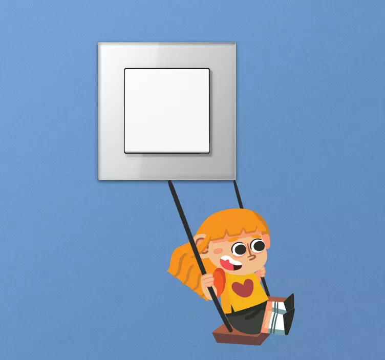 Kız sallanan ışık anahtarı ışık anahtarı çıkartması - TenStickers