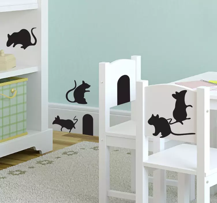 Koleksiyon fare etiket hayvan duvar sticker - TenStickers