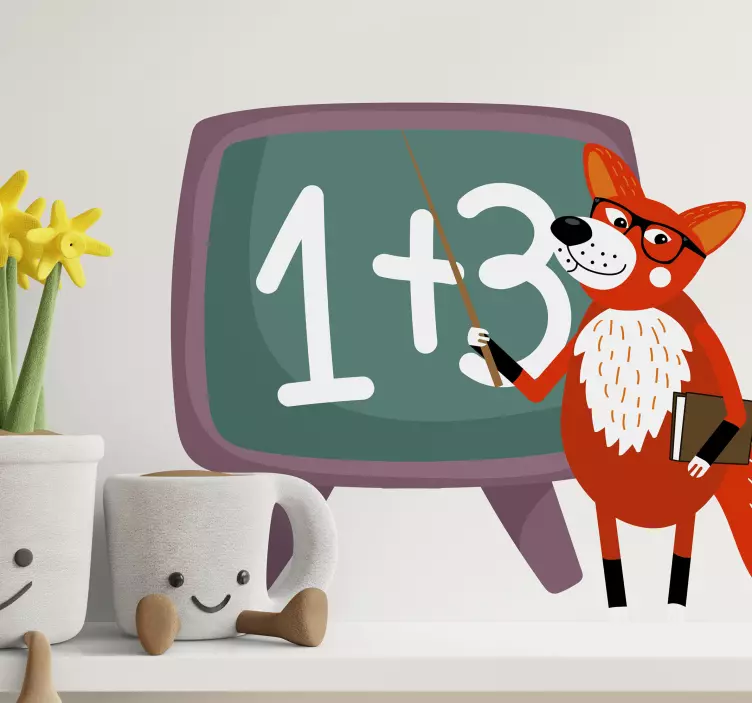 Komik tilki öğretmeni vahşi hayvan duvar sticker - TenStickers