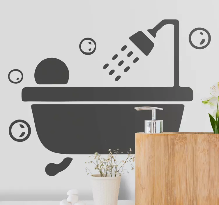 Köpük banyosu duş ekranı çıkartması - TenStickers