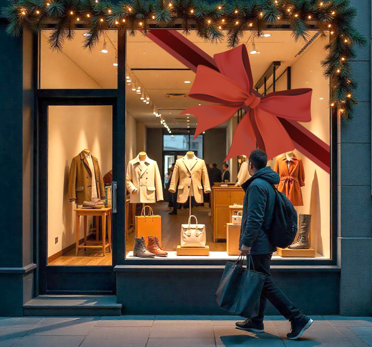 Köşe kırmızı kurdele hayvan çıkartması - TenStickers