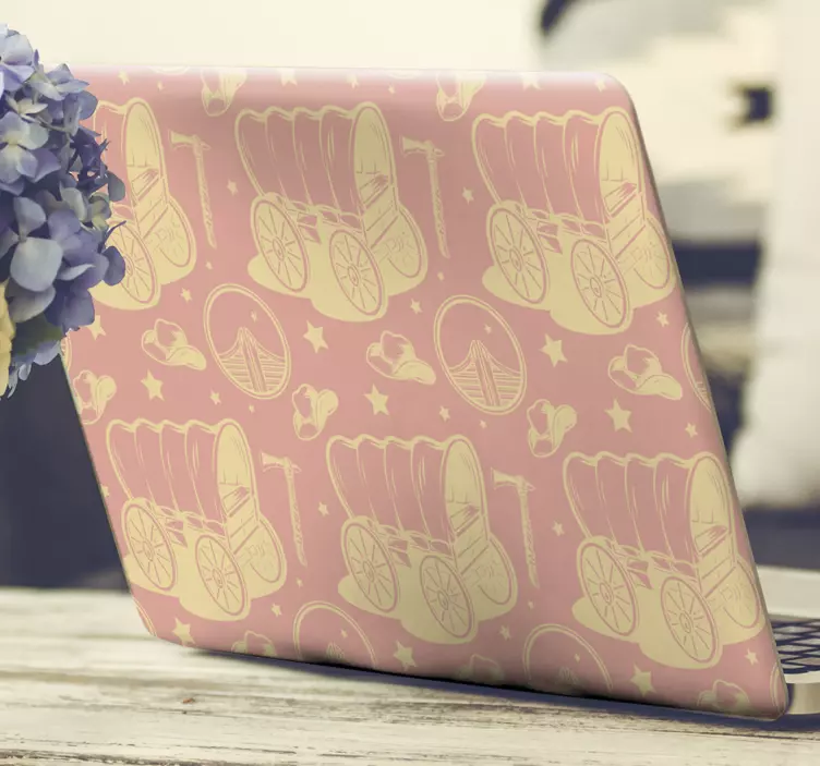 Kovboy vagonu dizüstü çıkartması - TenStickers