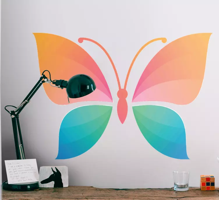 Kromatik renkli kelebek duvar sticker - TenStickers