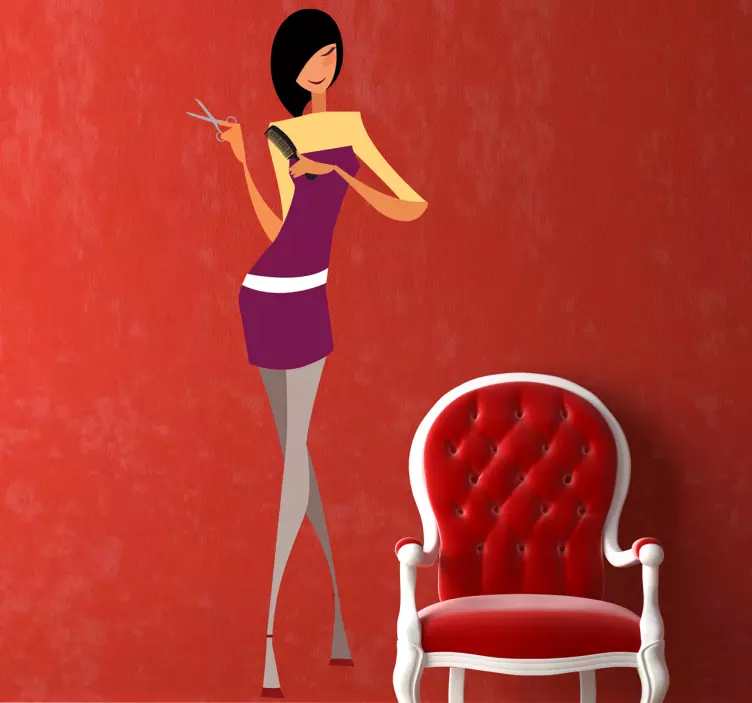 Kuaför duvar sticker - TenStickers