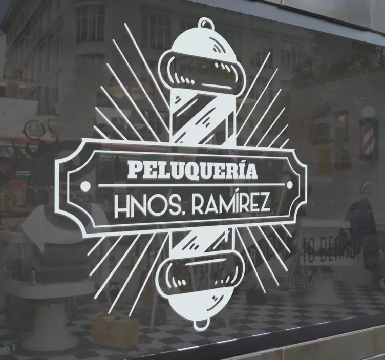 Kuaförlük cam duvar sticker - TenStickers