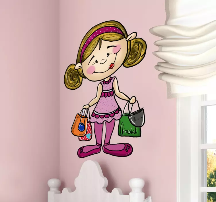 Küçük kız alışveriş çıkartması - TenStickers