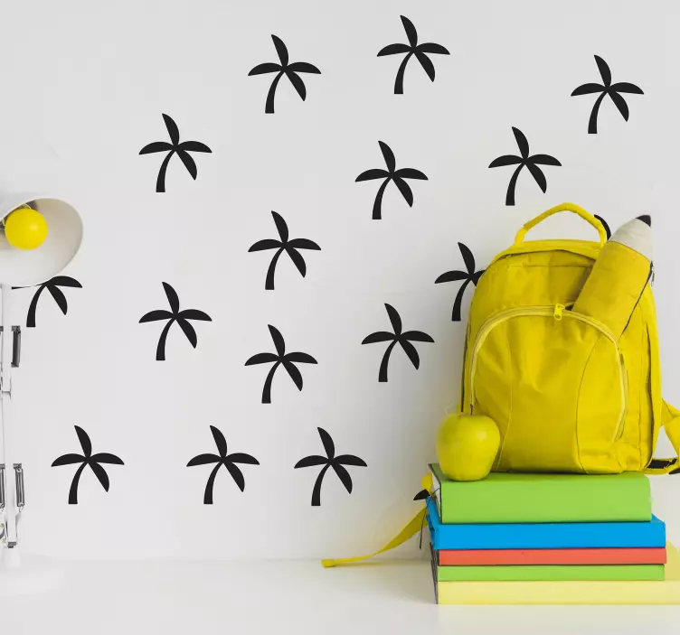 Küçük palmiye ağaçları ağaç duvar çıkartma ayarla - TenStickers