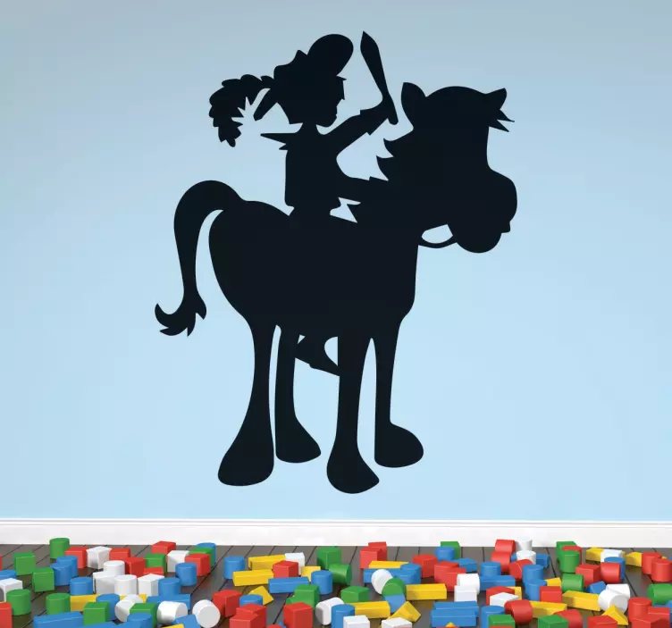 Küçük şövalye siluet çıkartması - TenStickers