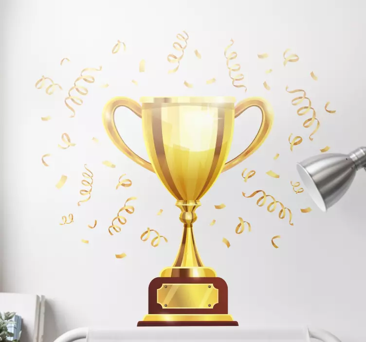 Kupa ve konfeti duvar sticker - TenStickers