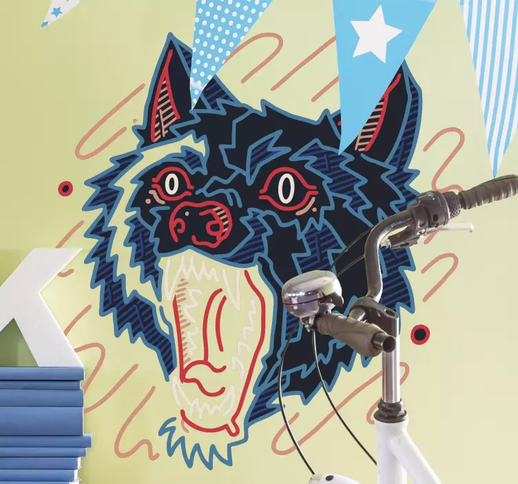 Kurt yüz vektör vahşi hayvan çıkartması - TenStickers