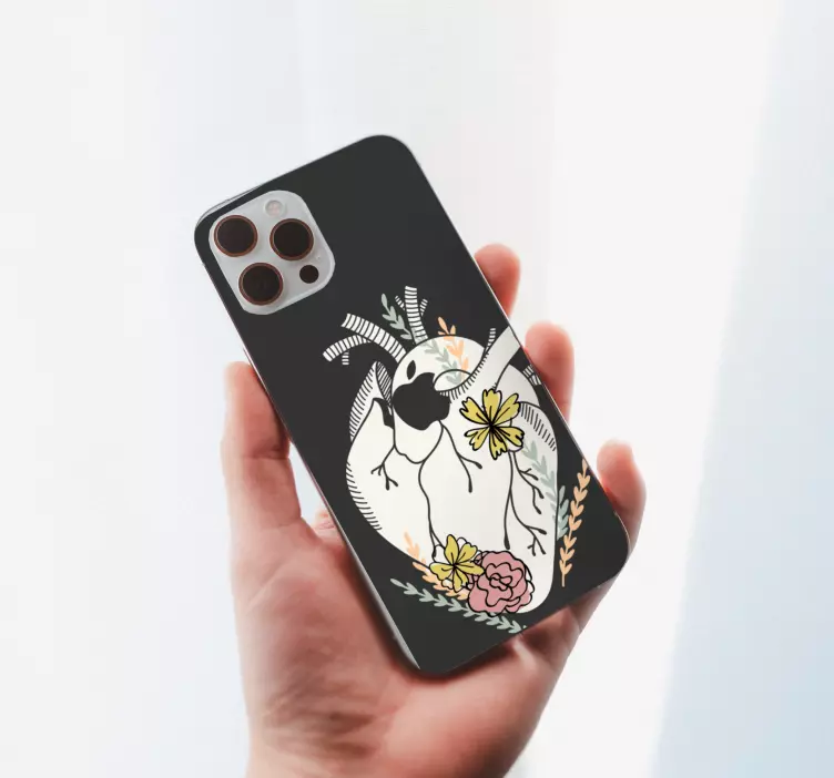 Kuş ve çiçekler hayvan çıkartması - TenStickers