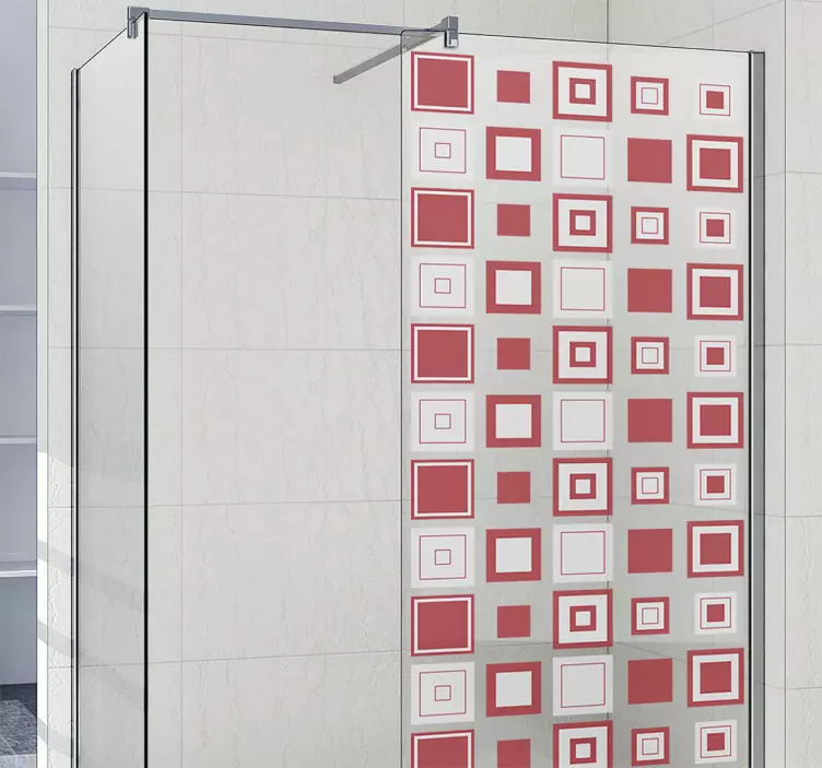 Kutu doccia sticker geometrik kareler - TenStickers