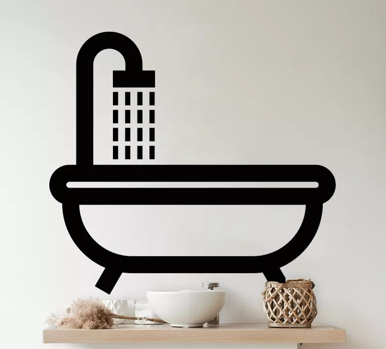 Küvet siluet banyo çıkartması - TenStickers