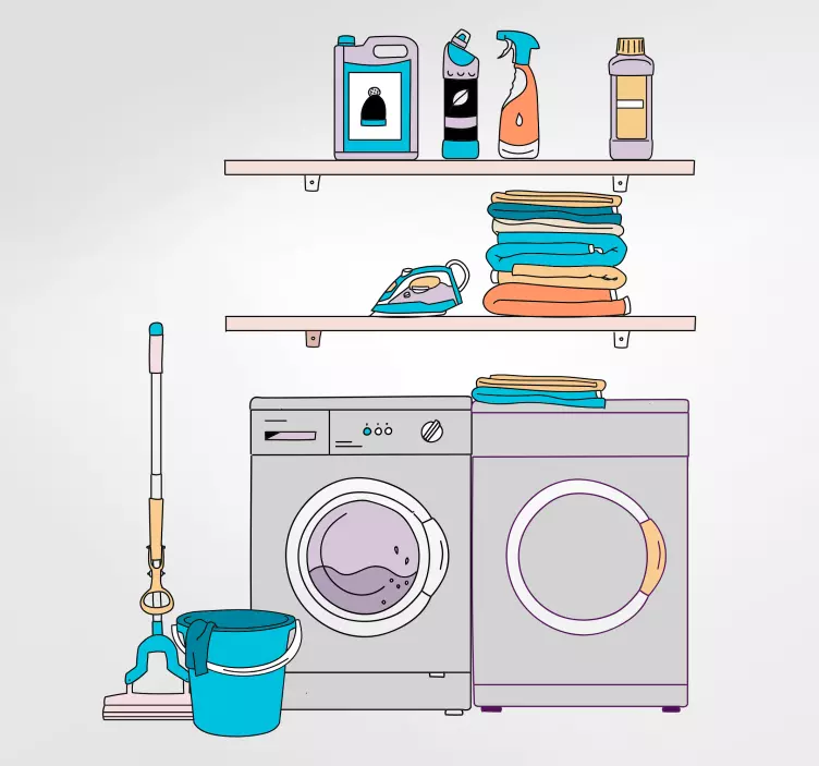 Çamaşırhane ürünleri vitrin etiketi - TenStickers