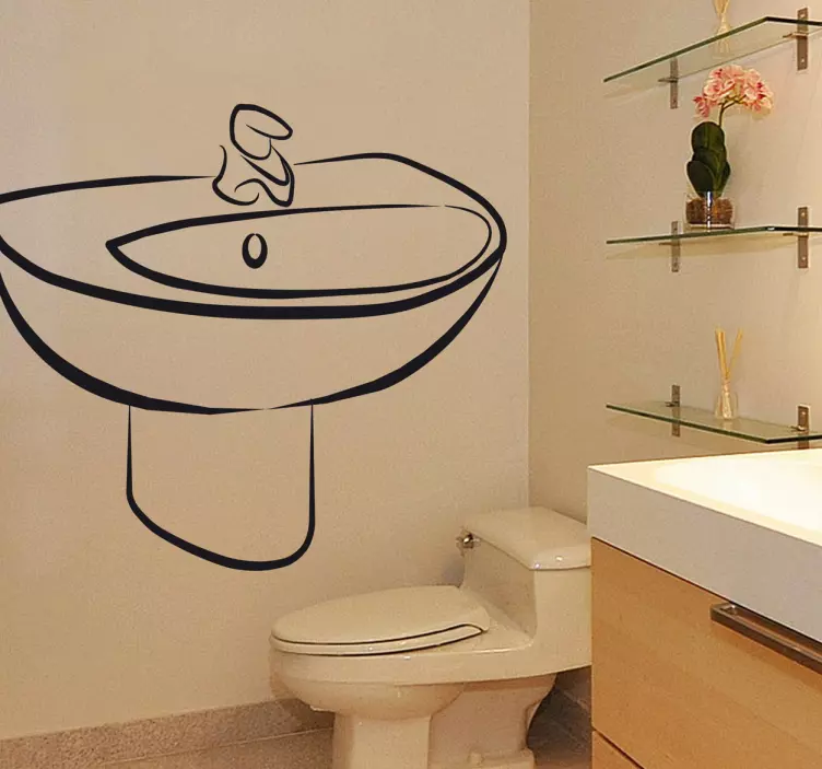 Lavabo duvar sticker - TenStickers