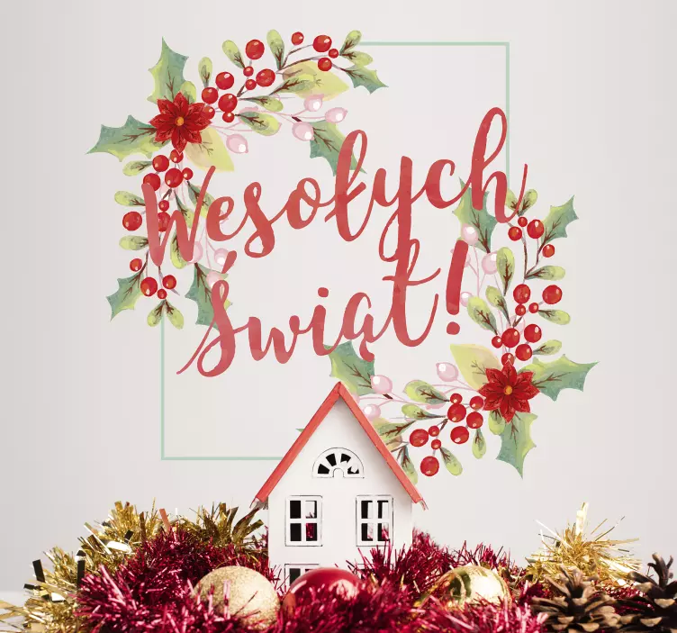 Lehçe mutlu noeller çıkartması - TenStickers