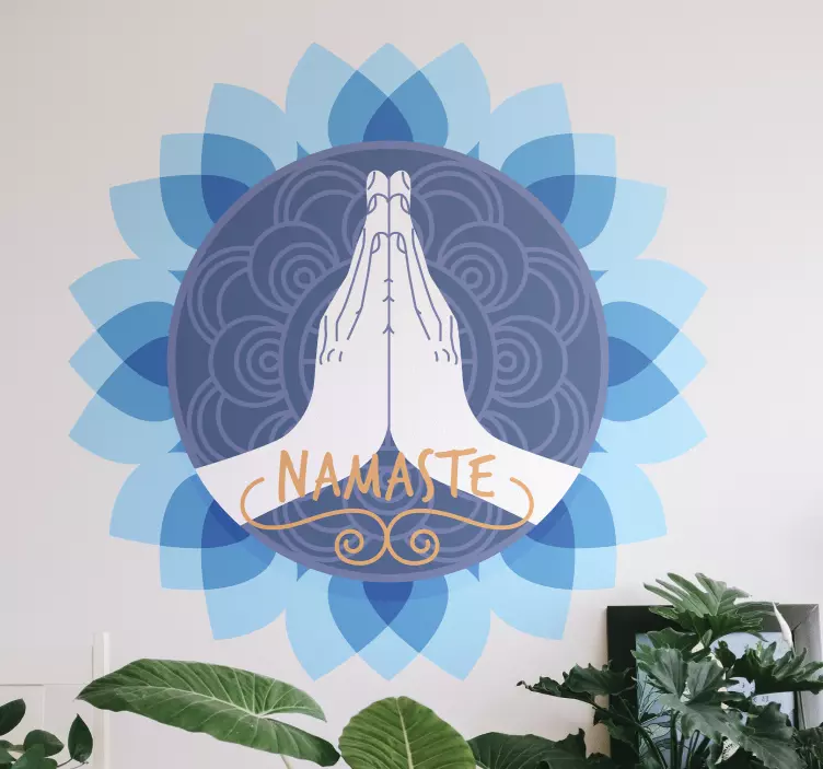Lotus çiçeği namaste cümle çiçek çıkartması - TenStickers