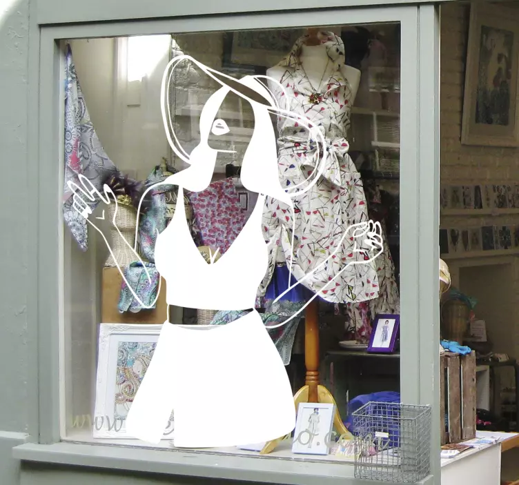 Dükkanlar için kadın hat sanatı çıkartmaları makyaj - TenStickers