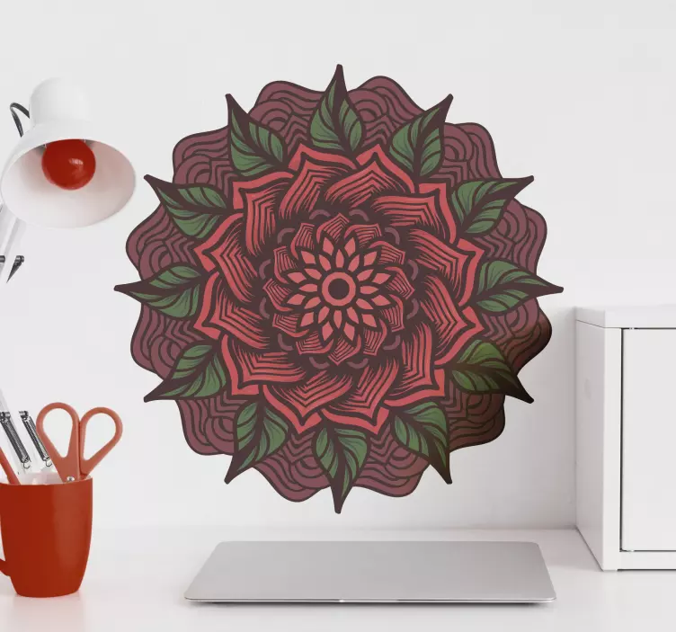 Mandala çiçek pencere çıkartması - TenStickers