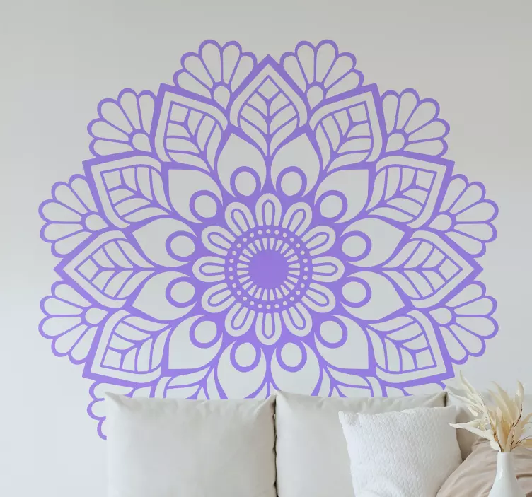 Mandala çiçek yoga için çiçek duvar sticker - TenStickers
