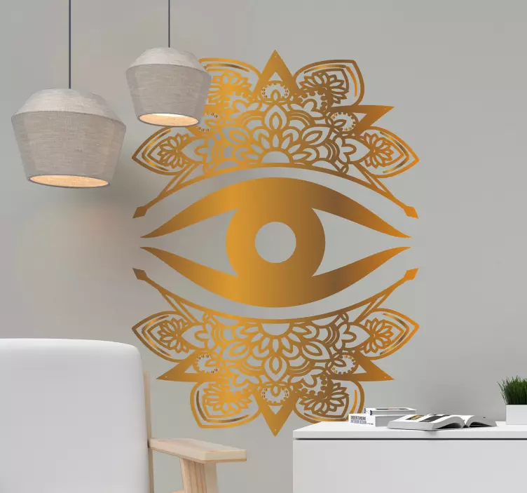 Mandala göz süsleme soyut duvar sticker - TenStickers