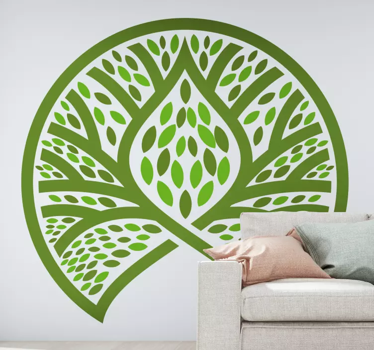 Mandala yaşam çiçeği çiçek duvar sticker - TenStickers