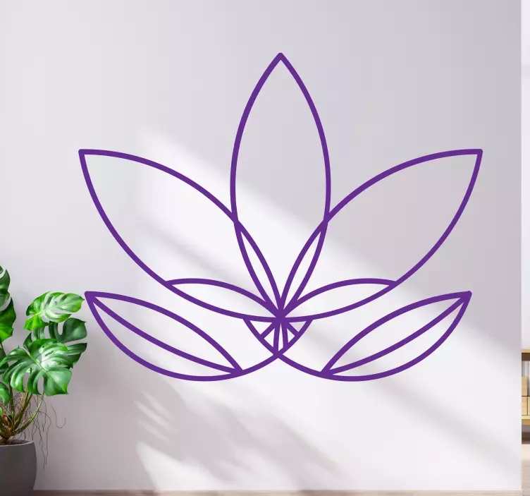 Mandala lotus çiçeği çiçek duvar sticker - TenStickers