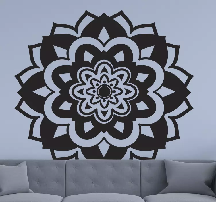 Mandala yoga çiçek duvar sticker - TenStickers