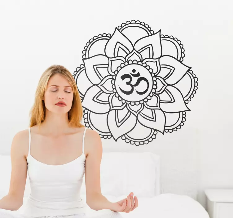 Mandala yoga shala duvar sticker - TenStickers
