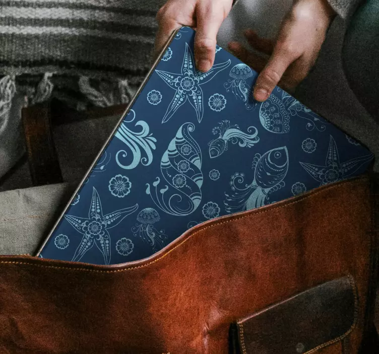 Mavi deniz yaşamı dizüstü derileri - TenStickers